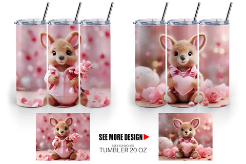 Tumbler Wrap Valentine Kangaroo Sublimation artnoy 