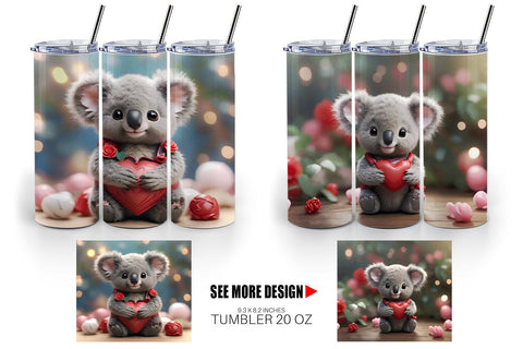 Tumbler Wrap Valentine Koala Sublimation artnoy 