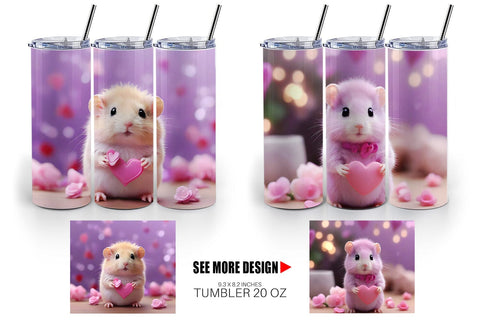 Tumbler Wrap Valentine Lilac Gerbil Sublimation artnoy 