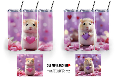 Tumbler Wrap Valentine Lilac Gerbil Sublimation artnoy 