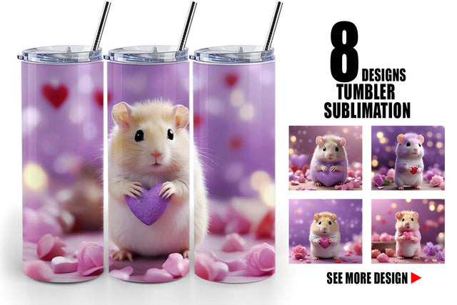 Tumbler Wrap Valentine Lilac Gerbil Sublimation artnoy 