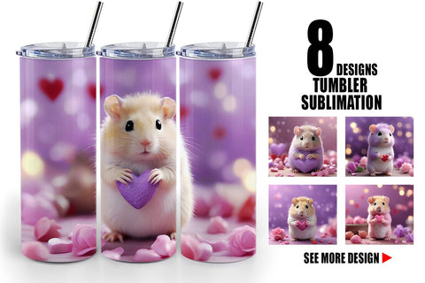 Tumbler Wrap Valentine Lilac Gerbil Sublimation artnoy 