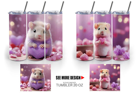 Tumbler Wrap Valentine Lilac Gerbil Sublimation artnoy 