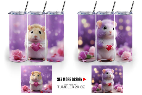 Tumbler Wrap Valentine Lilac Gerbil Sublimation artnoy 
