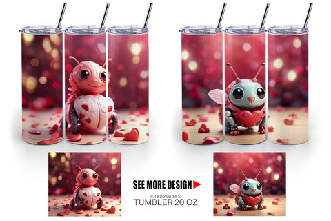 Tumbler Wrap Valentine Love Bug Sublimation artnoy 