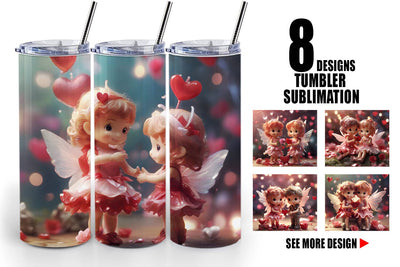 Tumbler Wrap Valentine Love Fairies Sublimation artnoy 