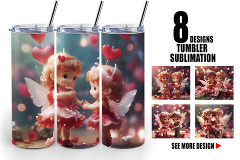 Tumbler Wrap Valentine Love Fairies Sublimation artnoy 