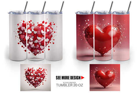 Tumbler Wrap Valentine Love Heart Sublimation artnoy 