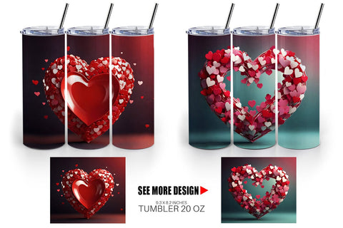 Tumbler Wrap Valentine Love Heart Sublimation artnoy 