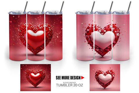 Tumbler Wrap Valentine Love Heart Sublimation artnoy 