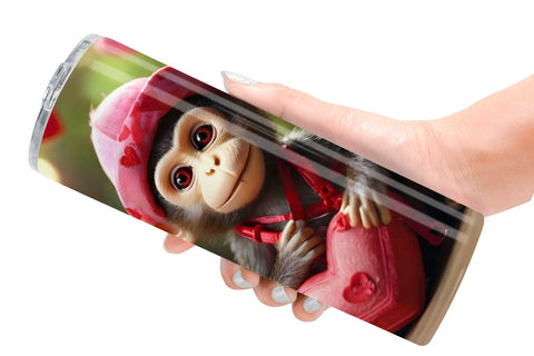 Tumbler Wrap Valentine Monkey Sublimation artnoy 