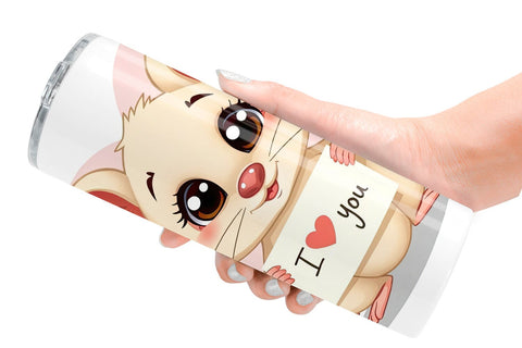 Tumbler Wrap Valentine Mouse Cartoon Sublimation artnoy 