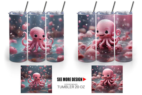 Tumbler Wrap Valentine Octopus Sublimation artnoy 