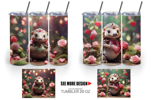 Tumbler Wrap Valentine Pangolin Sublimation artnoy 