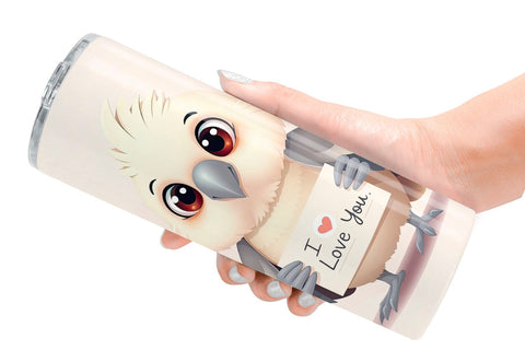 Tumbler Wrap Valentine Parrot Cartoon Sublimation artnoy 
