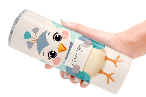 Tumbler Wrap Valentine Peacock Cartoon Sublimation artnoy 
