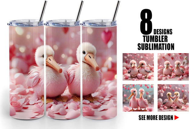 Tumbler Wrap Valentine Pelicans Sublimation artnoy 