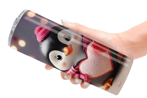 Tumbler Wrap Valentine Penguin Sublimation artnoy 