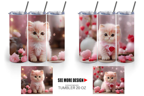 Tumbler Wrap Valentine Persian Cat Sublimation artnoy 