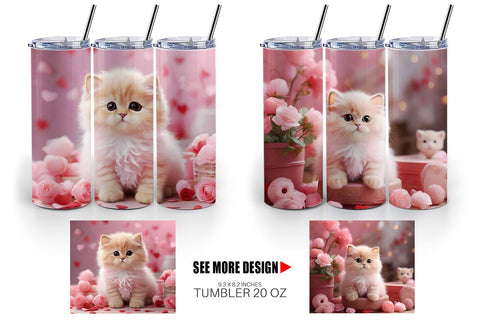 Tumbler Wrap Valentine Persian Cat Sublimation artnoy 