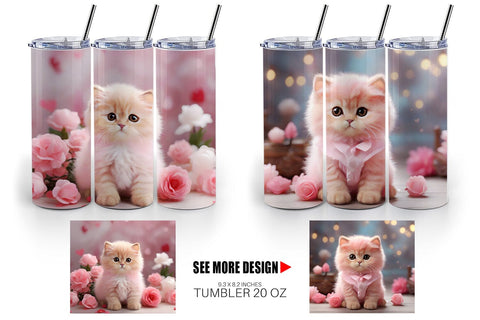 Tumbler Wrap Valentine Persian Cat Sublimation artnoy 