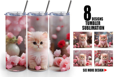 Tumbler Wrap Valentine Persian Cat Sublimation artnoy 
