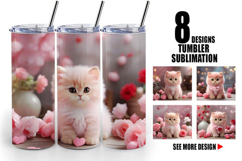 Tumbler Wrap Valentine Persian Cat Sublimation artnoy 
