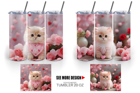 Tumbler Wrap Valentine Persian Cat Sublimation artnoy 