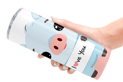 Tumbler Wrap Valentine Pig Cartoon Sublimation artnoy 