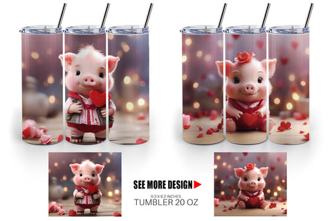 Tumbler Wrap Valentine Pig Sublimation artnoy 