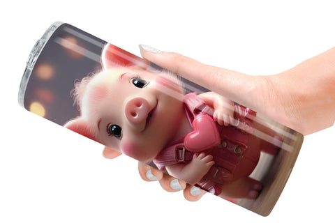 Tumbler Wrap Valentine Pig Sublimation artnoy 