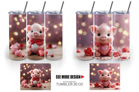 Tumbler Wrap Valentine Pig Sublimation artnoy 