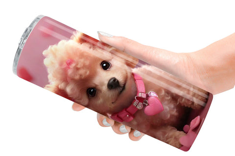 Tumbler Wrap Valentine Poodle Dog Sublimation artnoy 
