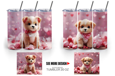 Tumbler Wrap Valentine Puppy Sublimation artnoy 