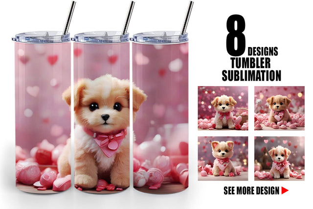 Tumbler Wrap Valentine Puppy Sublimation artnoy 