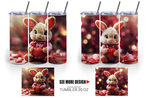 Tumbler Wrap Valentine Rabbit Sublimation artnoy 