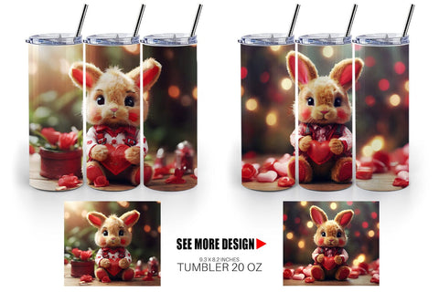 Tumbler Wrap Valentine Rabbit Sublimation artnoy 