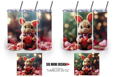 Tumbler Wrap Valentine Rabbit Sublimation artnoy 