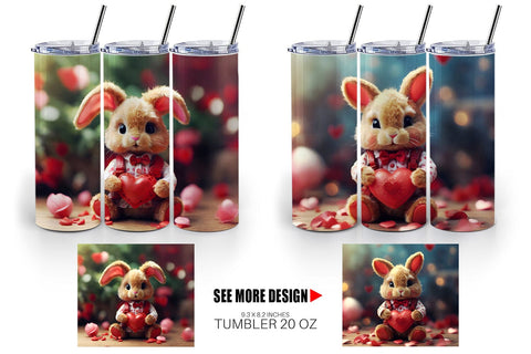 Tumbler Wrap Valentine Rabbit Sublimation artnoy 