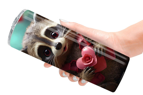 Tumbler Wrap Valentine Raccoon Sublimation artnoy 