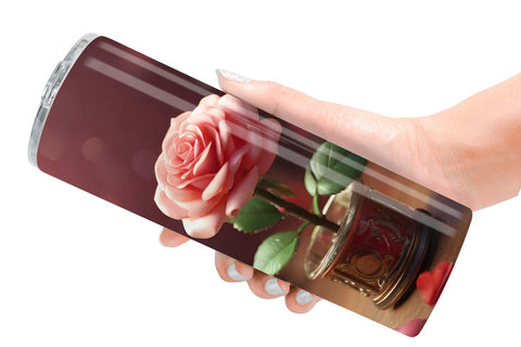 Tumbler Wrap Valentine Rose Flower Sublimation artnoy 