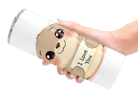 Tumbler Wrap Valentine Seal Cartoon Sublimation artnoy 