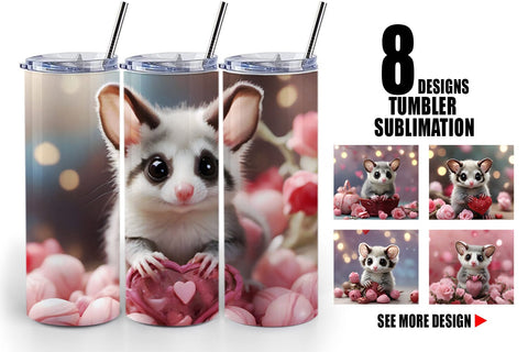 Tumbler Wrap Valentine Sugar Glider Sublimation artnoy 