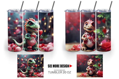 Tumbler Wrap Valentine T Rex Sublimation artnoy 