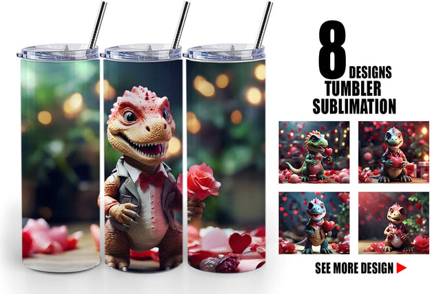 Tumbler Wrap Valentine T Rex Sublimation artnoy 