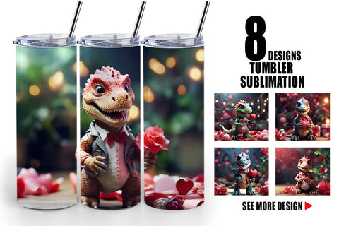 Tumbler Wrap Valentine T Rex Sublimation artnoy 