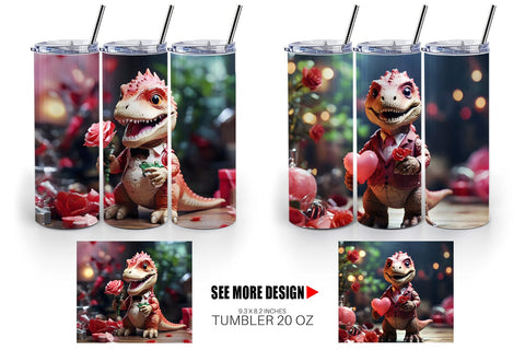 Tumbler Wrap Valentine T Rex Sublimation artnoy 