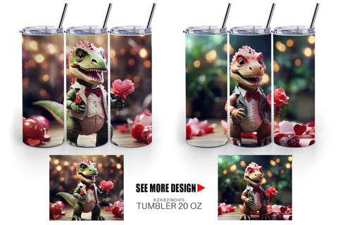 Tumbler Wrap Valentine T Rex Sublimation artnoy 