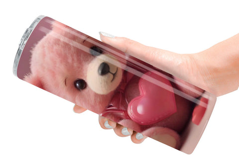 Tumbler Wrap Valentine Teddy Bear Sublimation artnoy 