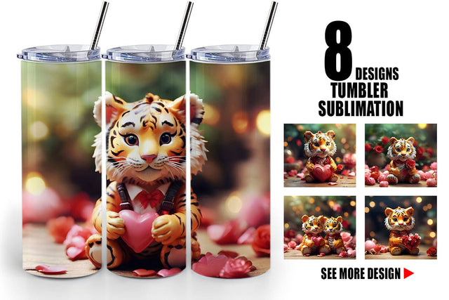 Tumbler Wrap Valentine Tiger Sublimation artnoy 